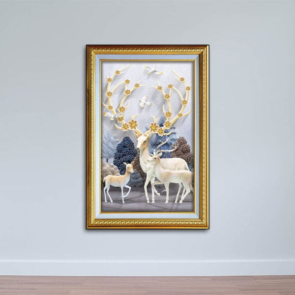 Tranh Hươu Nai Phong Cách 3D - W554