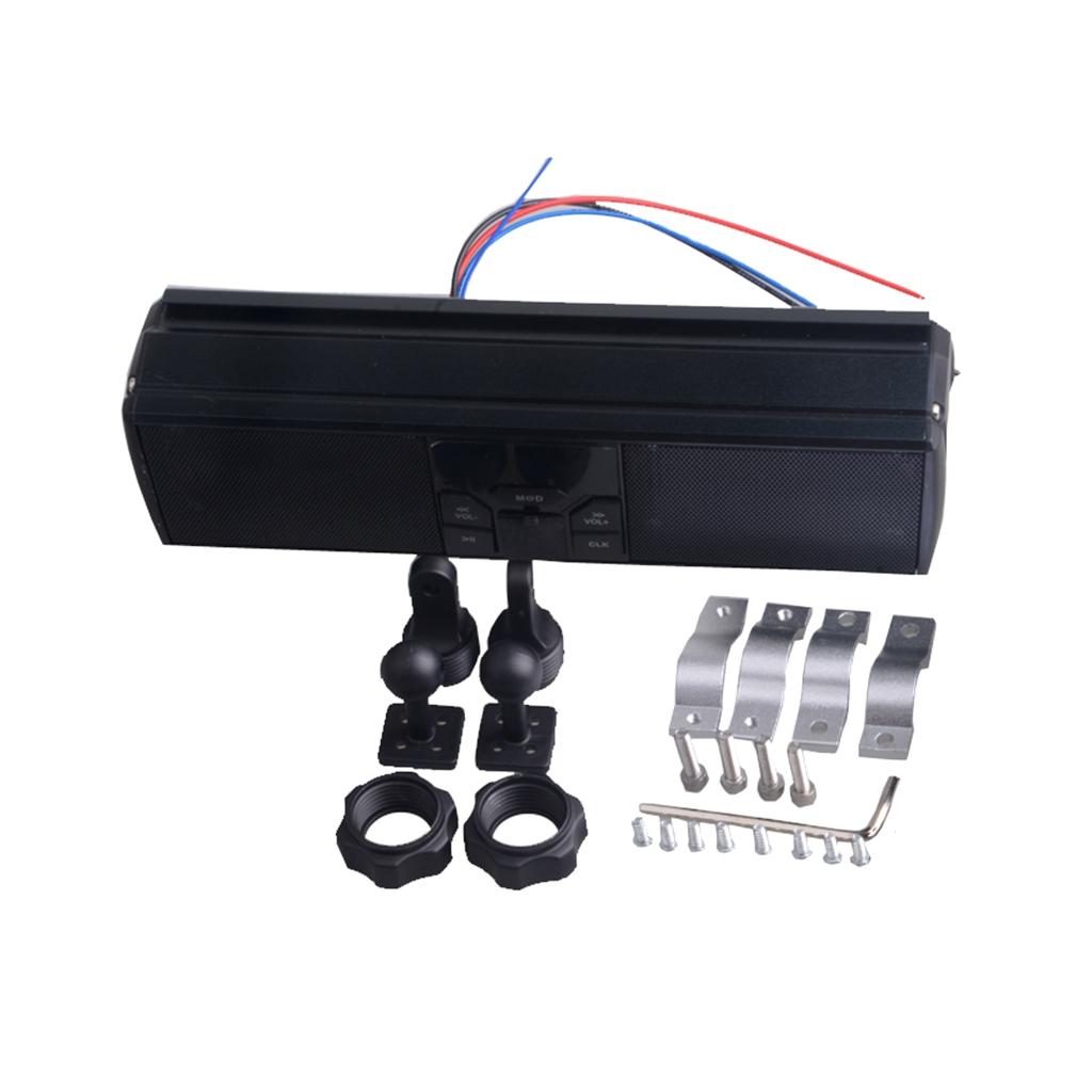 Waterproof Bluetooth Wireless Motorcycle Stereo Speakers Handlebar Mount MP3 Music Player Audio Amplifier System Scooter Bike ATV UTV