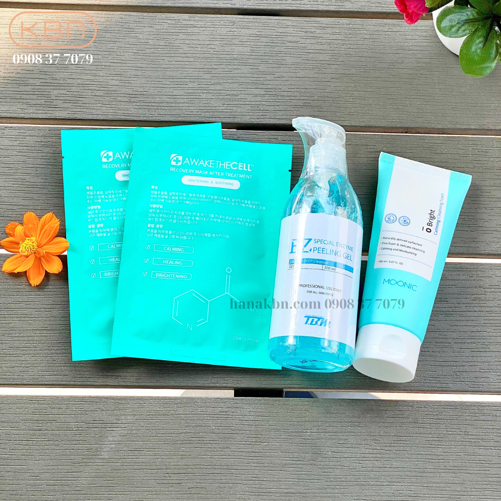Combo Sạch Tế Bào Chết EZ Peeling Gel + Sữa Rửa Mặt Moonic Tặng 2 Mặt Nạ Soothing