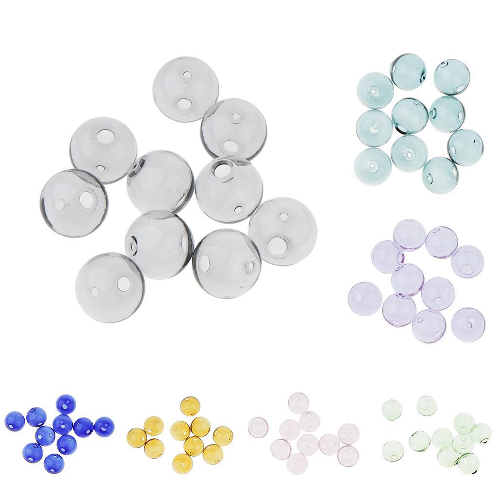 10pcs Globe Glass Bottle Charm Pendant DIY Craft Jewelry Making Blue