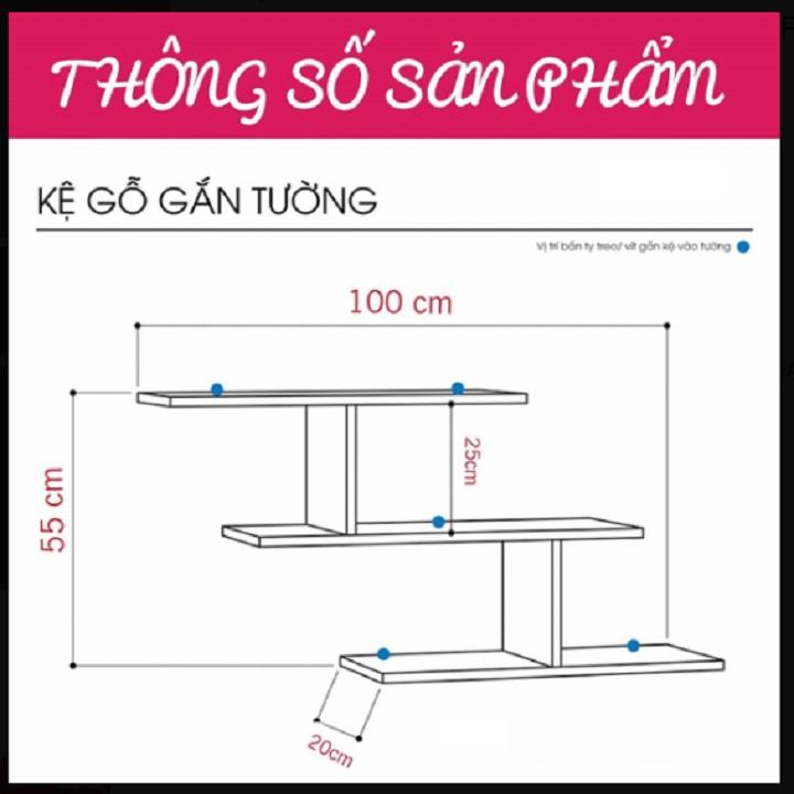 Kệ treo tường trang trí phòng làm việc, phòng ngủ dạng chữ H phong cách hiện đại