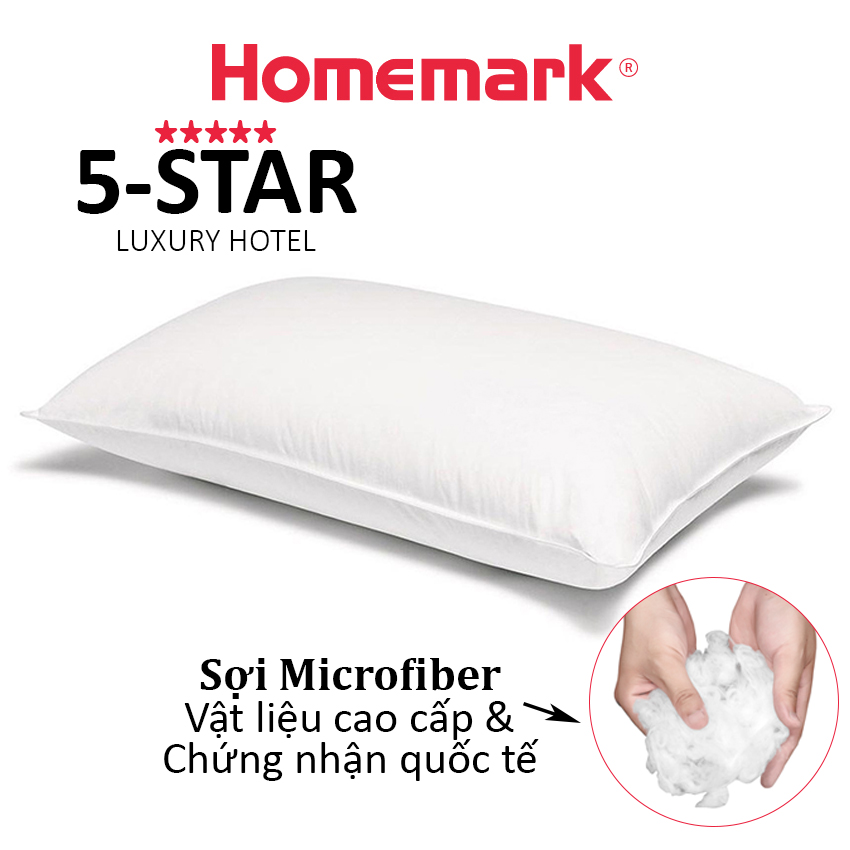 Ruột gối nằm lông vũ khách sạn cao cấp sợi microfiber nhân tạo Hanvico by Homemark có kích thước trẻ em và 50x70 cm