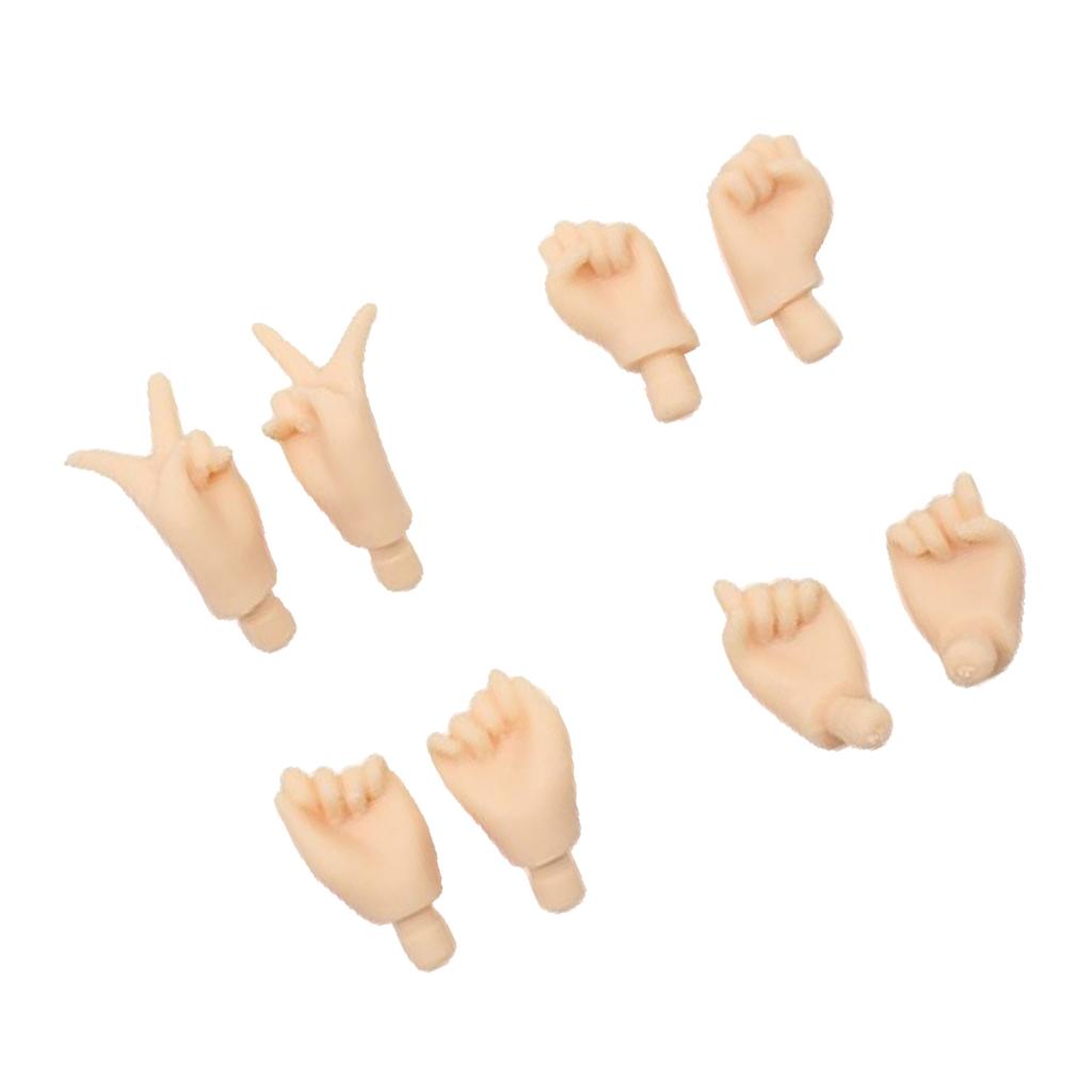 4 Pair Movable Hands for Blythe Doll Custom Body Parts Accessory White Skin