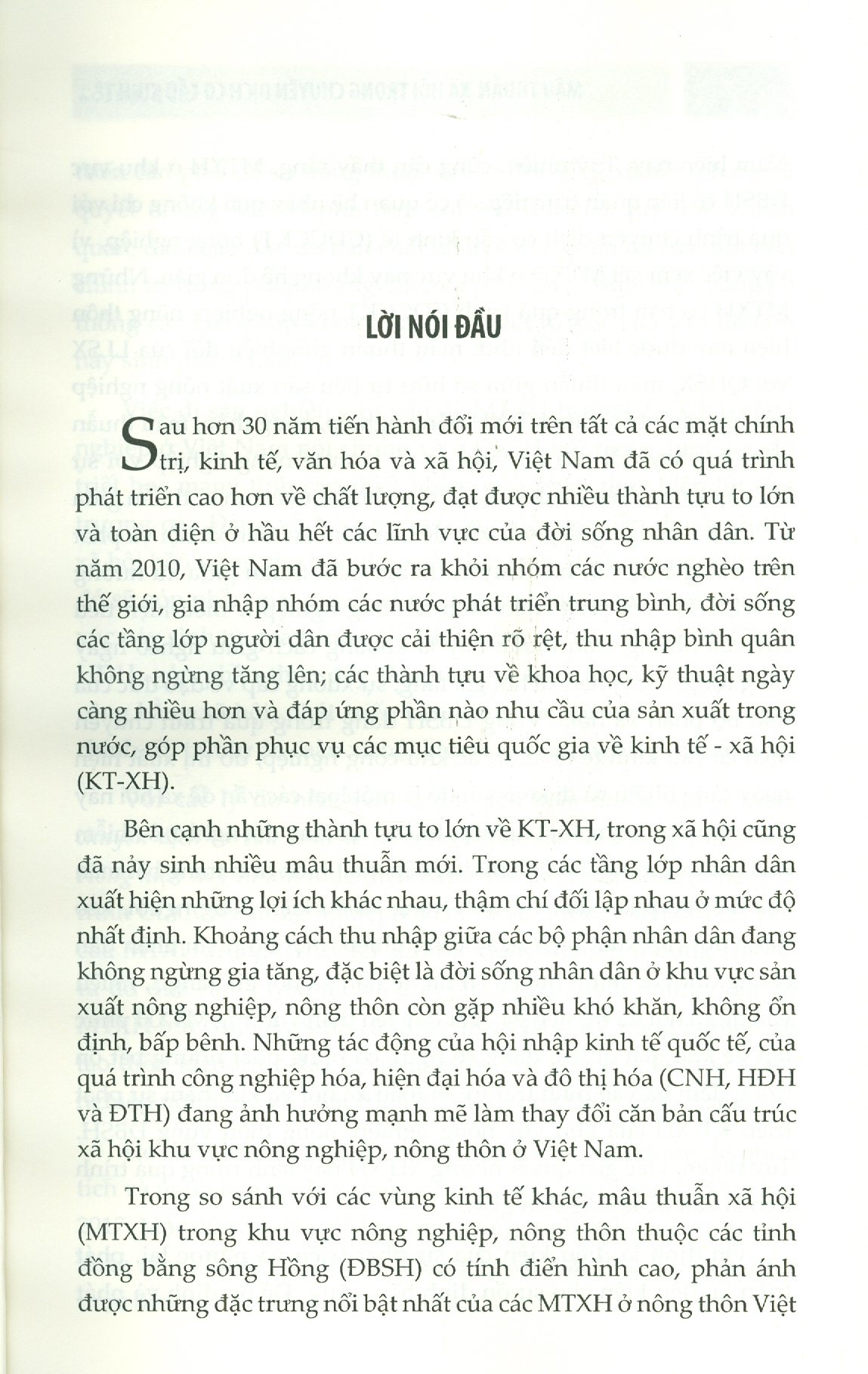 MÂU THUẪN XÃ HỘI Trong Chuyển Dịch Cơ Cấu Kinh Tế Nông Nghiệp Ở Các Tỉnh Đồng Bằng Sông Hồng Hiện Nay (Sách chuyên khảo)