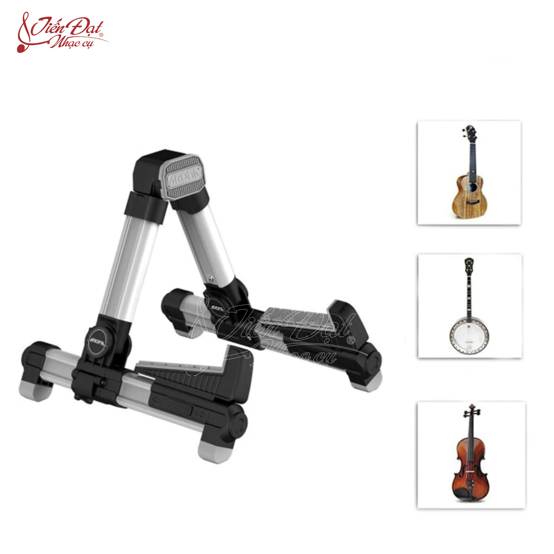 Giá Để Đàn/Chân Đàn Ukulele, Vilolin, Mandolin AROMA AUS-08, Gấp Gọn Tiện Lợi - Hàng Chính Hãng