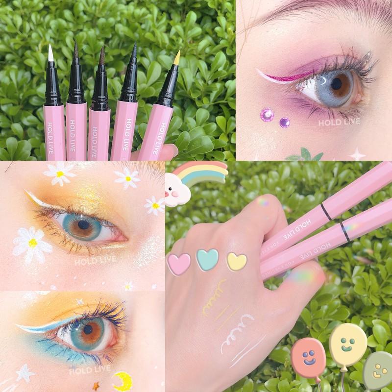 Bút kẻ mắt dạ HOLD LIVE màu sắc chống thấm nước lâu trôi nét mảnh Superfine Natural Eyeliner HL390