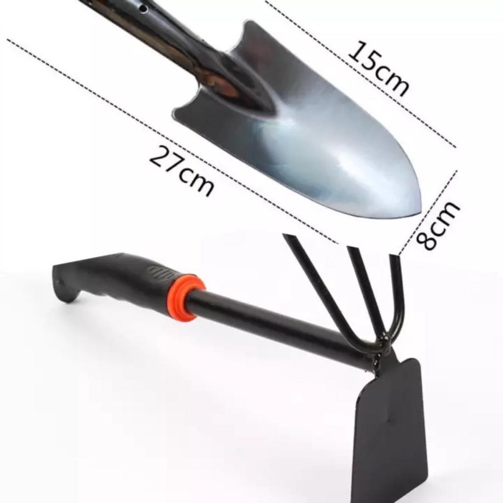 COMBO 1 XẺNG INOX + 1 CÀO ,CUỐC 2 TRONG 1 CÁN CAO SU ,DỤNG CỤ LÀM VƯỜN CHẤT LƯỢNG CAO