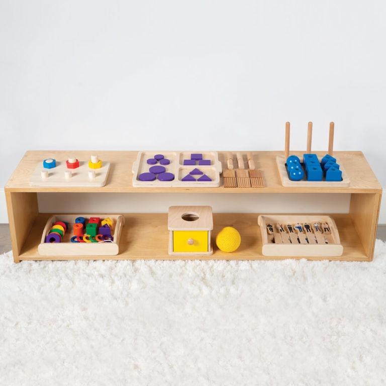 Kệ gỗ montessori Đựng Đồ Chơi Cho Bé, Đồ Dùng Trẻ Em, Bỉm Sữa,Sách Vở Chất Liệu Gỗ Thông tự nhiên