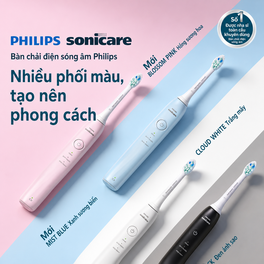 Bàn chải đánh răng điện thương hiệu Hà Lan cao cấp Philips DiamondClean Series 1 HX5070 - Hàng chính hãng