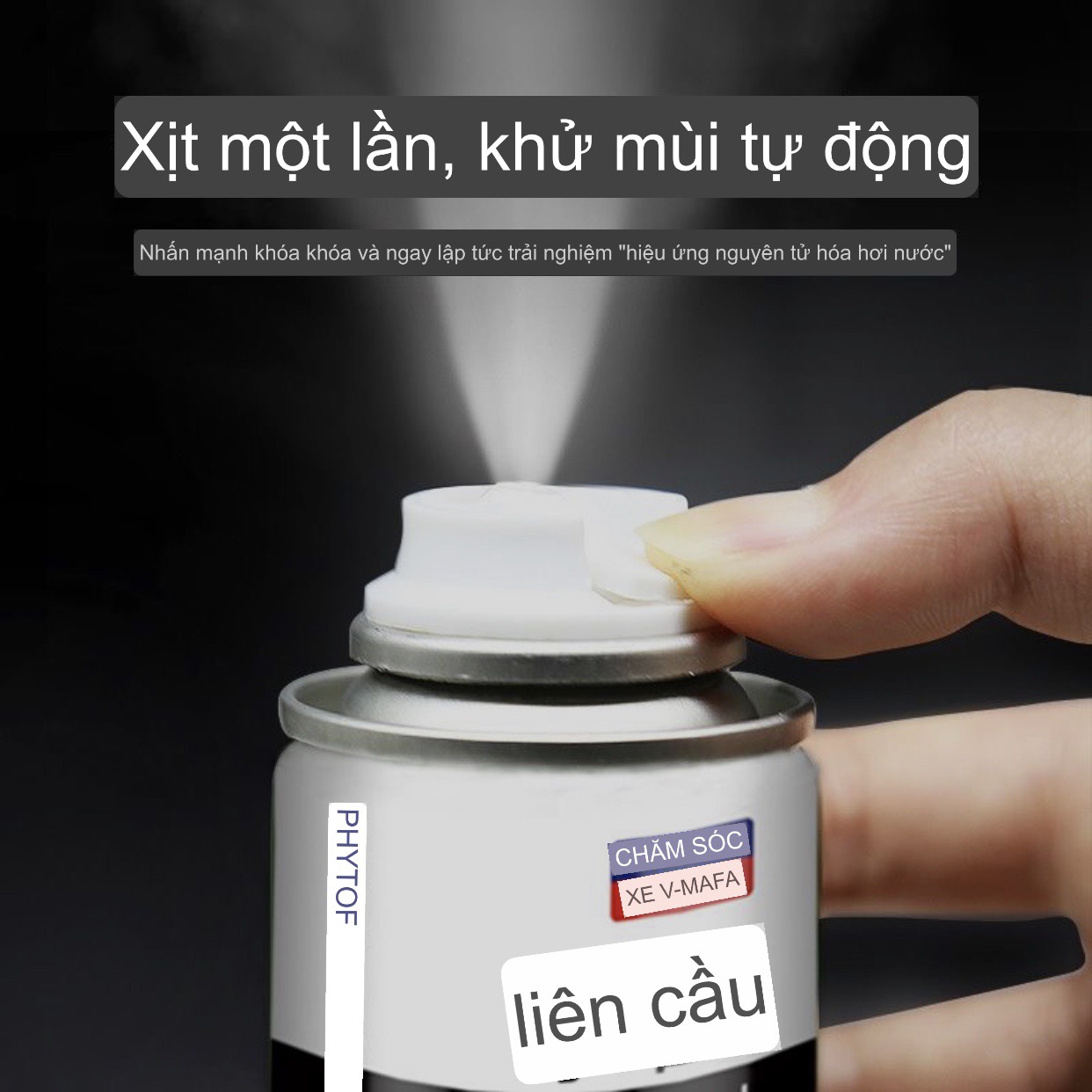 Chai Xịt Khử Mùi Xịt Thơm Xe Hơi Xe Ô Tô V-MΛFA Nano Bạc Khử Mùi Kháng Khuẩn Tái Tạo Không Khí Trong Lành Kèm khăn lau TiMa.lala - Hàng chính hãng