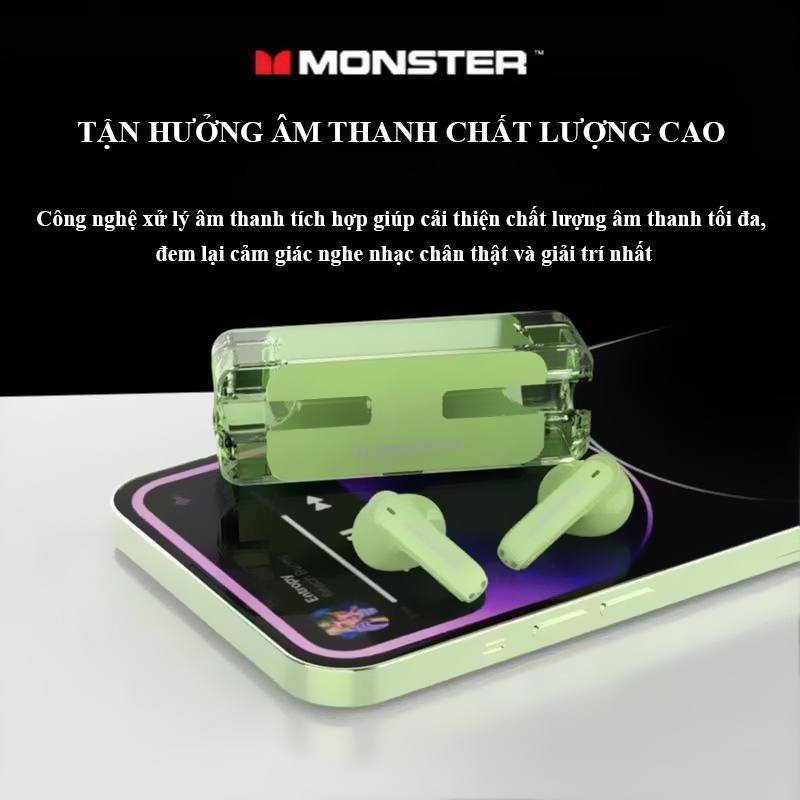 Tai Nghe Bluetooth TWS Monster Airmars XKT08 【Mic Đàm Thoại ◆ Cảm Ứng Đa Điểm】- Hàng Nhập Khẩu