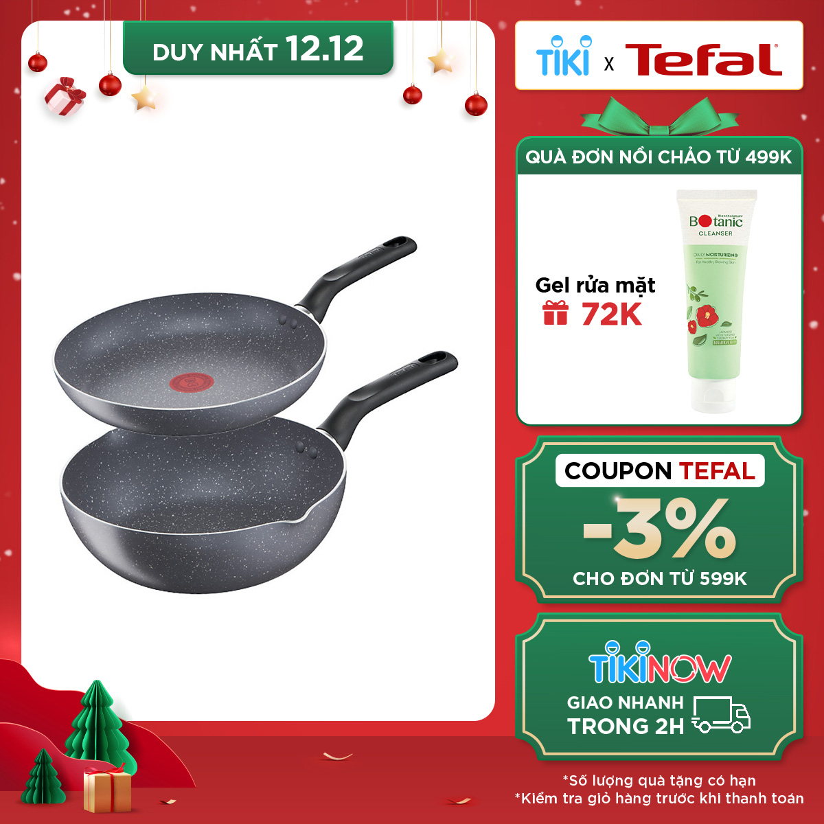 Bộ 2 chảo vân đá chống dính Tefal Natura dùng cho bếp ga và hồng ngoại (20cm, 24cm) - Hàng chính hãng