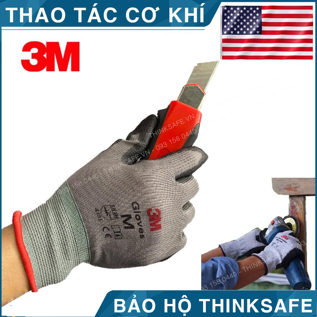 Găng tay lao động chống cắt 3M Cấp độ 1 - Găng tay bảo hộ chuyên dùng thao tác cơ khí