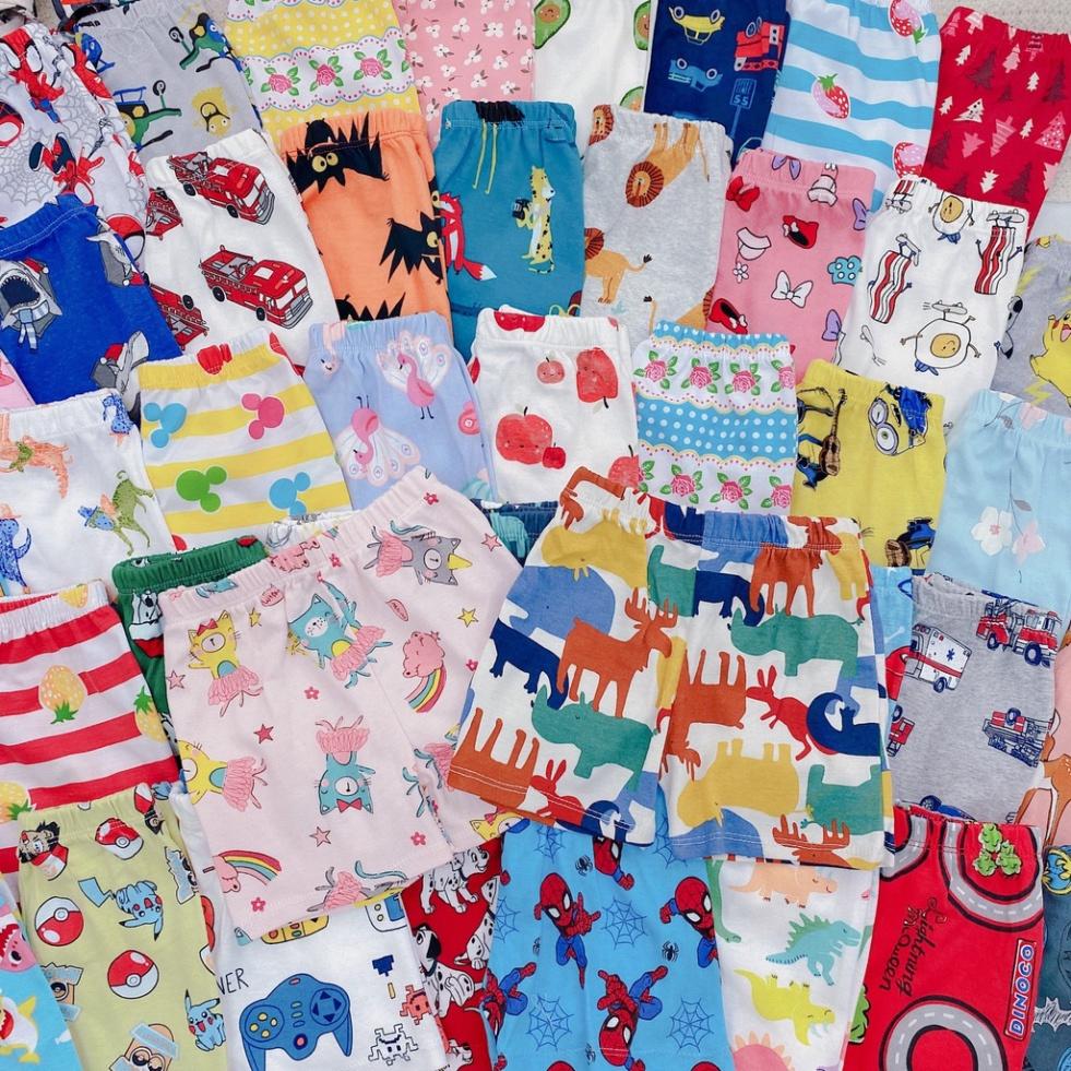 Quần đùi chục cho bé gái bé trai quần chục đùi chất thun lạnh cotton cho bé họa tiết ngộ đáng yêu lili.kids QC01