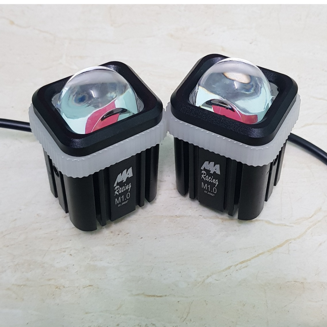 Đèn trợ sáng bi cầu mini vuông cao cấp M1.0 MA RACING-HÀNG CHÍNH HÃNG-ÁNH SÁNG 31W VỚI 4 CHẾ ĐỘ SÁNG-CHỐNG NƯỚC TUYỆT ĐỐI-Phụ tùng xe máy Xray.( Giá 1 bóng)