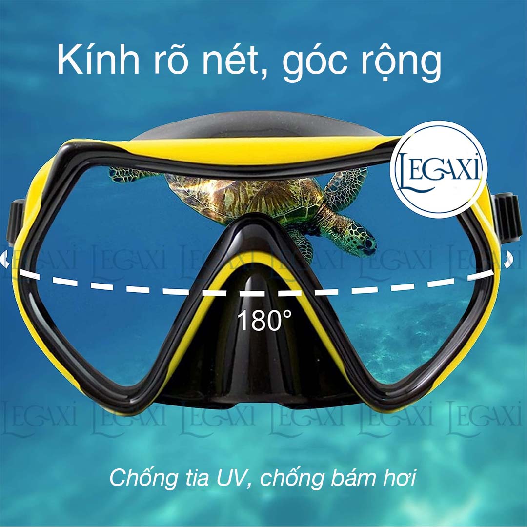 Mặt nạ lặn biển Legaxi kính cường lực an toàn ngăn nước giảm hấp hơi
