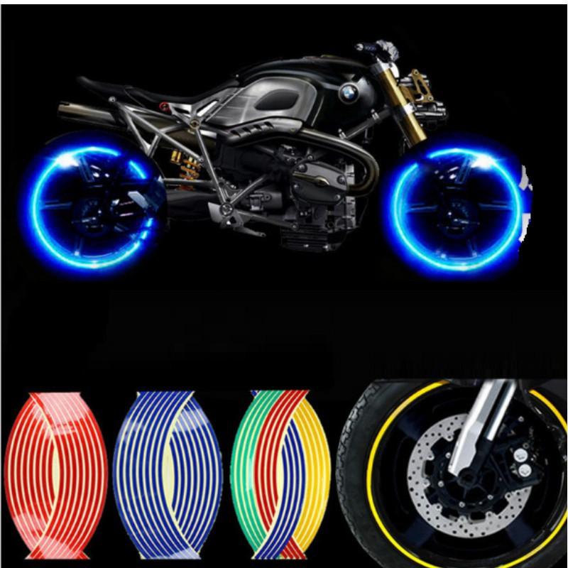 ️️ Bộ decal phản quang dán mâm xe máy, ô tô