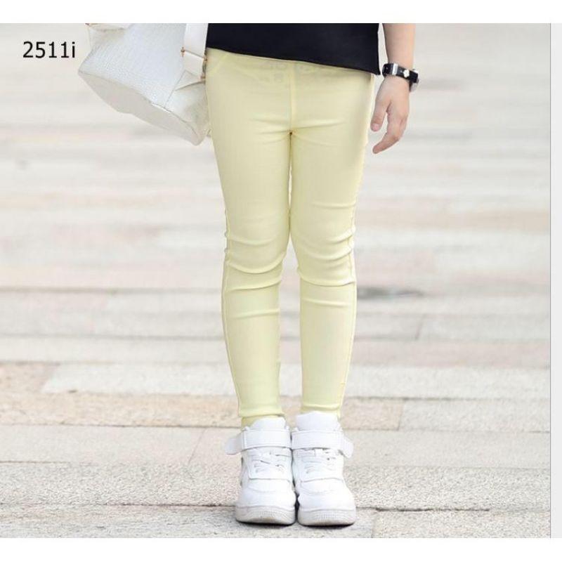 Quần dài kaki thun legging trơn bé gái size 12-39kg