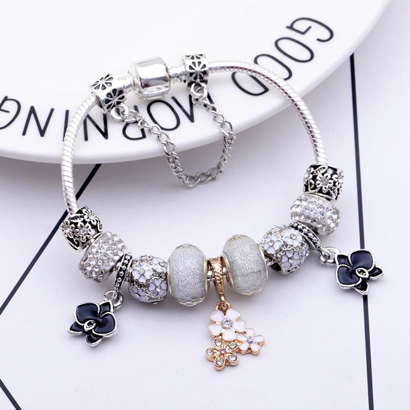 Vòng tay nữ charm, lắc tay nữ charm tinh tế, thanh lịch- Vòng tay bạc nữ 925, lắc tay nữ bạc Ý