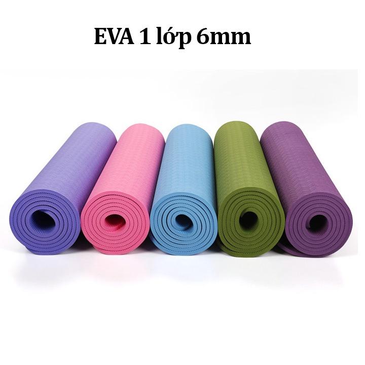 Thảm yoga Cao su VN - EVA 1 lớp 2 lớp 6mm chống trượt Độ bám cao TT5  Shalla {CHỐNG TRƯỢT