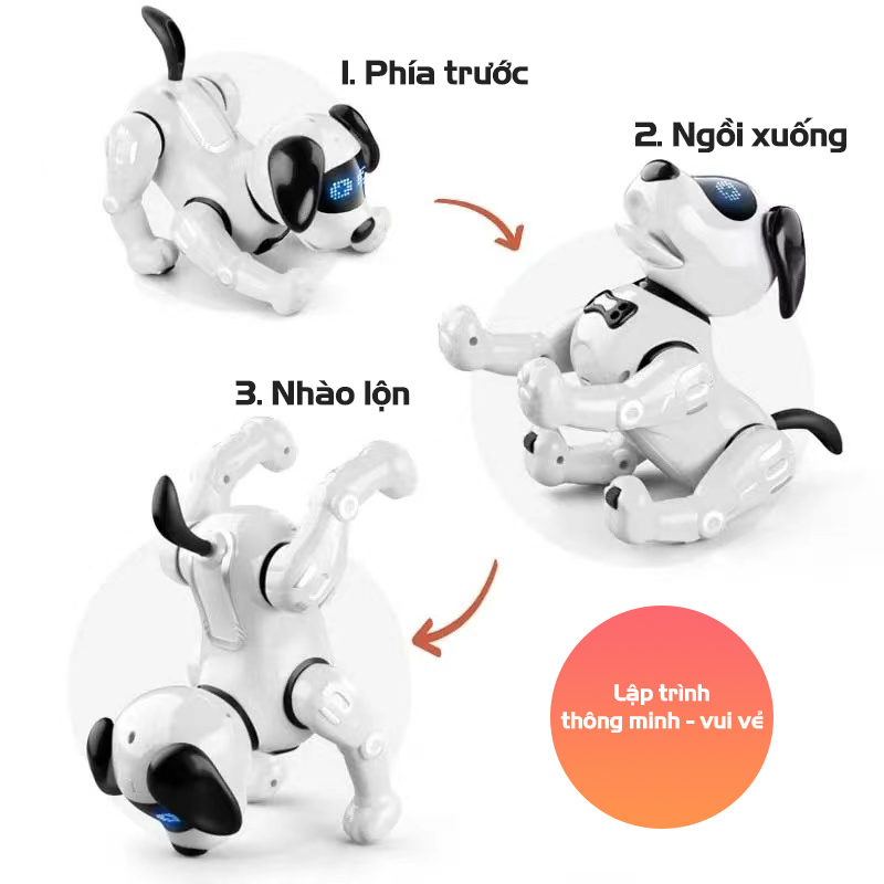 Chó robot điều khiển từ xa, hoạt động linh hoạt, đồ chơi giáo dục cho bé