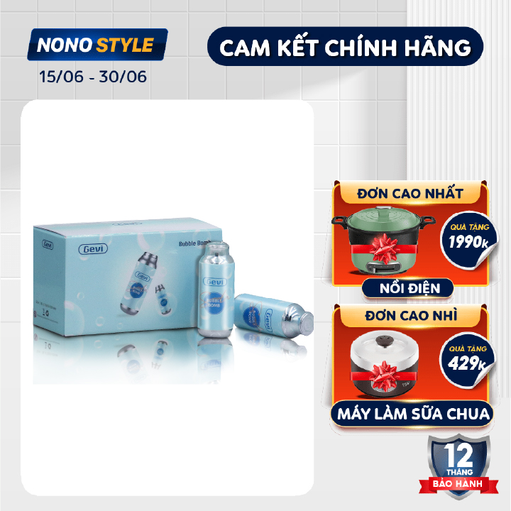 Hộp 10 Viên Gas Tạo Soda GEVI - Hàng Chính Hãng