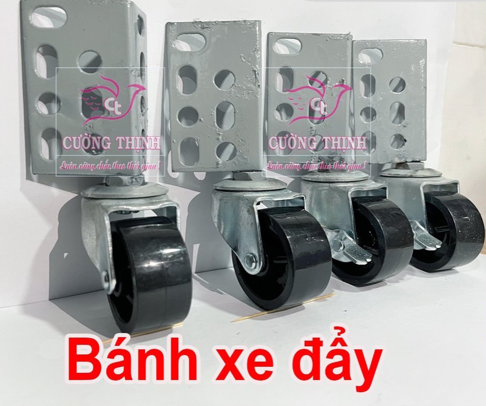 Bánh xe đẩy, kệ sắt v lỗ đa năng, dễ lắp ráp, loại tốt, combo 4 bánh xoay 360độ