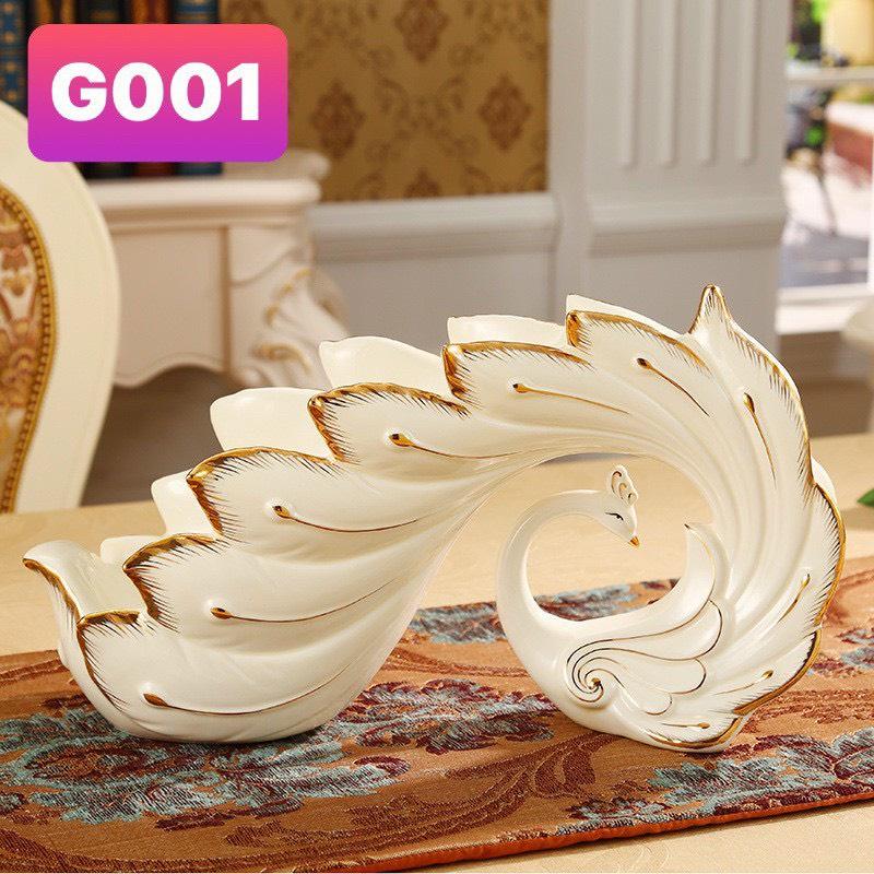 Thiên nga mạ vàng gốm sứ cao cấp decor - Gia Dụng Đức Minh