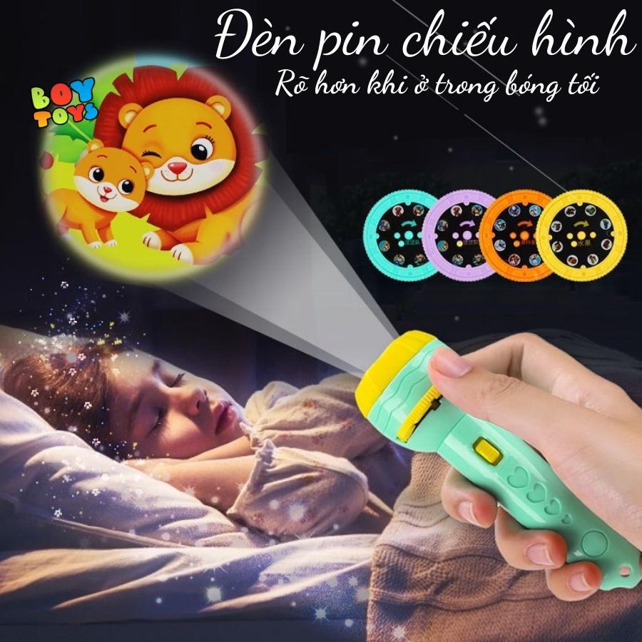 Đèn pin chiếu hình 80 hình động vật ngộ nghĩnh, sắc nét, đồ chơi giáo dục sớm giúp bé nhận biết con vật