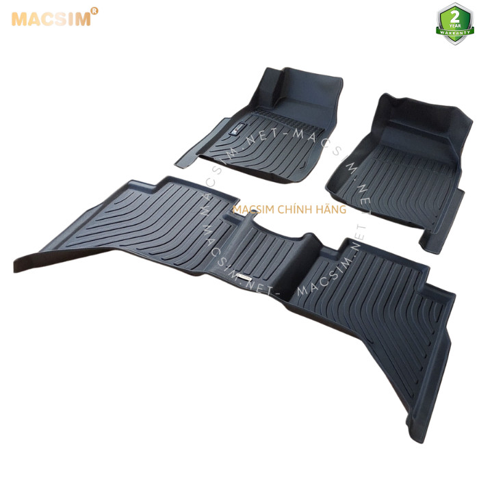Thảm lót sàn xe ô tô Isuzu D-max 2015-2020 Nhãn hiệu Macsim chất liệu nhựa TPE cao cấp màu đen