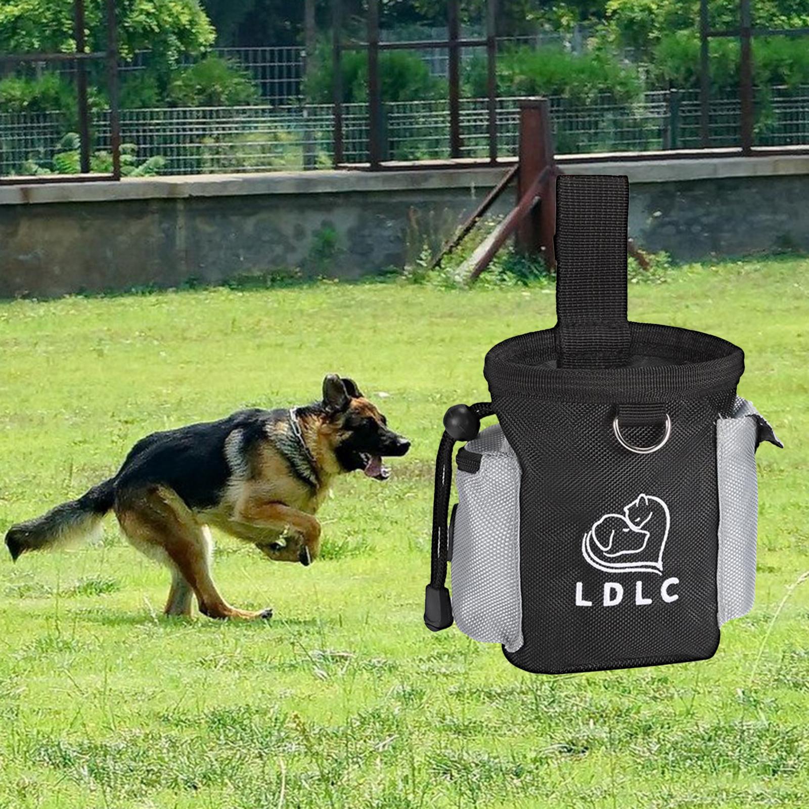 Durable Dog Training Bag Travel Pouch Drawstring Dogs Toys Holder Carrier Black