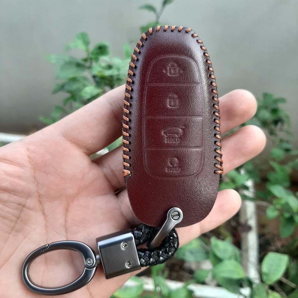 Bao da chìa khoá HYUNDAI SANTAFE , TUCSON . Da thật 100%, bảo hành 2 năm