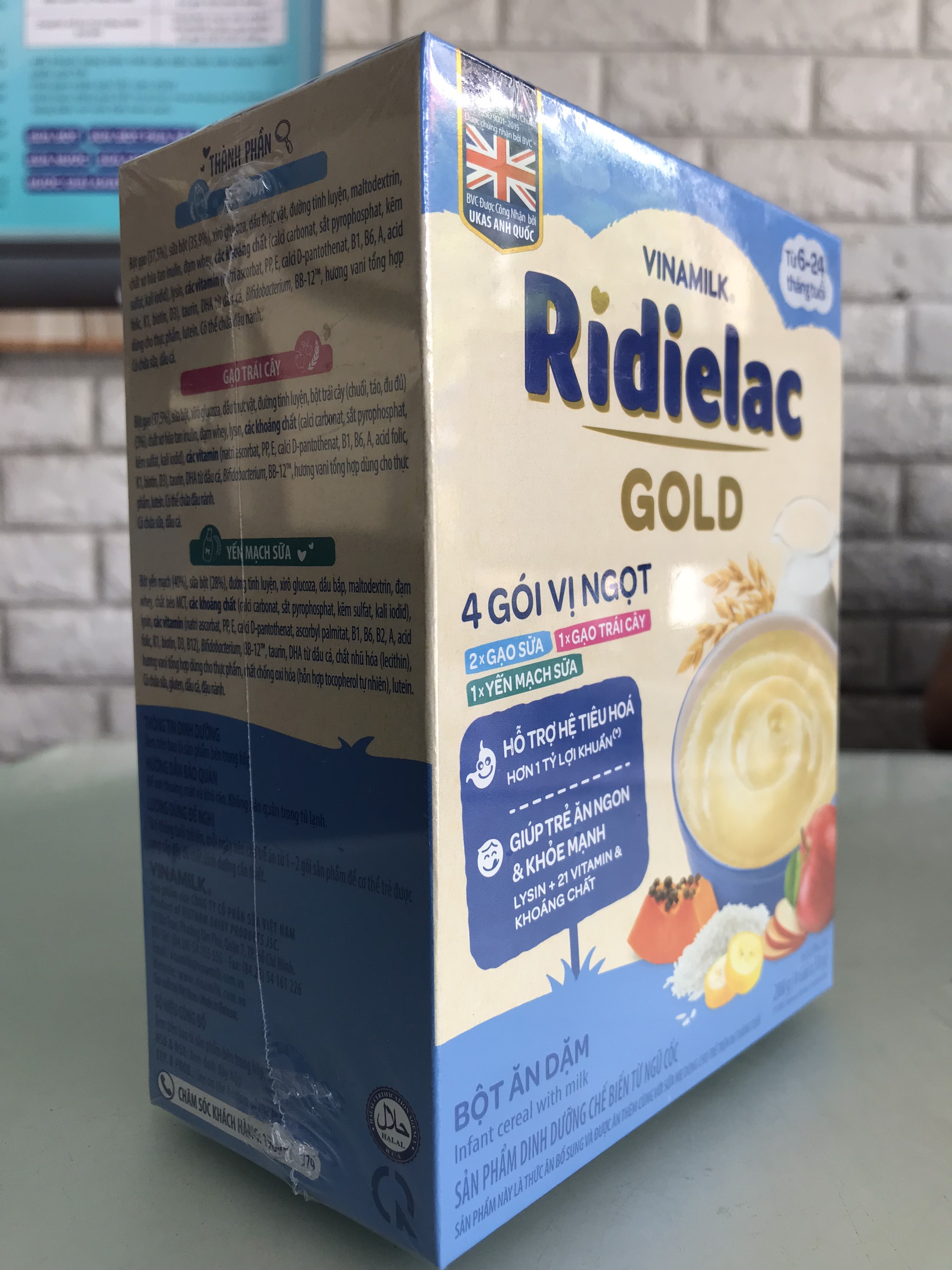 BỘT ĂN DẶM RIDIELAC GOLD 3 VỊ NGỌT - HỘP GIẤY 200G