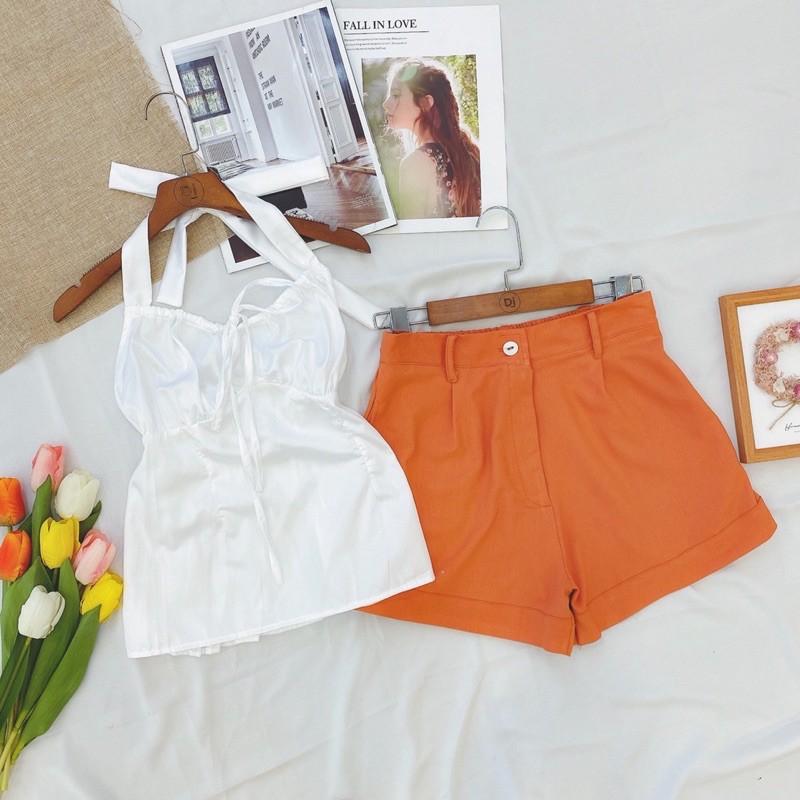 080 - set áo yếm cột và quần cam