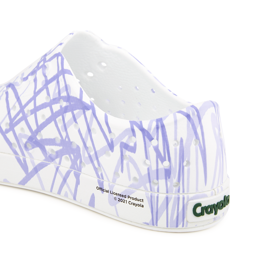 Giày Lười Trẻ Em NATIVE Jefferson Print Child - Shell White/ Shell White/ Lavender Burst Doodle - 28.5