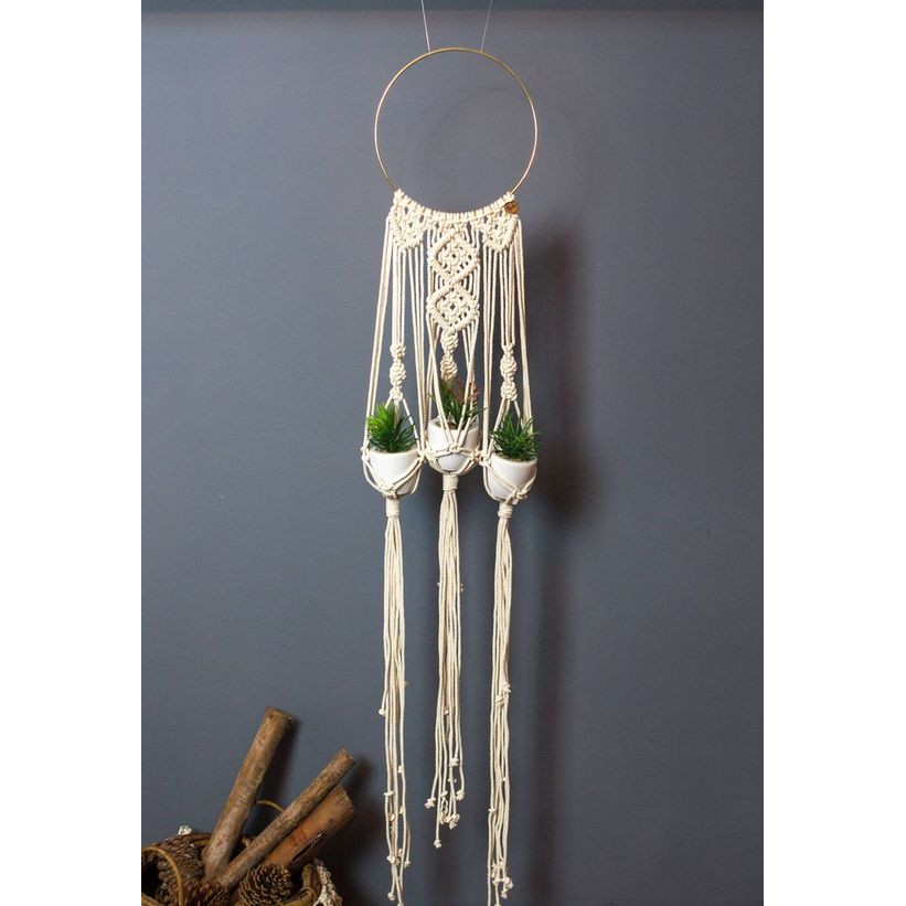 Dreamcatcher tết macrame trang trí treo chậu cây lọ hoa MW001