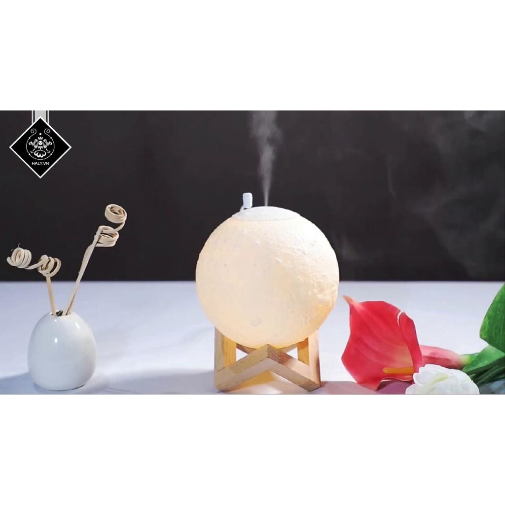 Đèn ngủ mặt trăng BENZ xông tinh dầu, phun sương tạo ẩm phòng ngủ có 3 chế độ màu sắc phiên bản PREMIUM fullbox tặng đế gỗ
