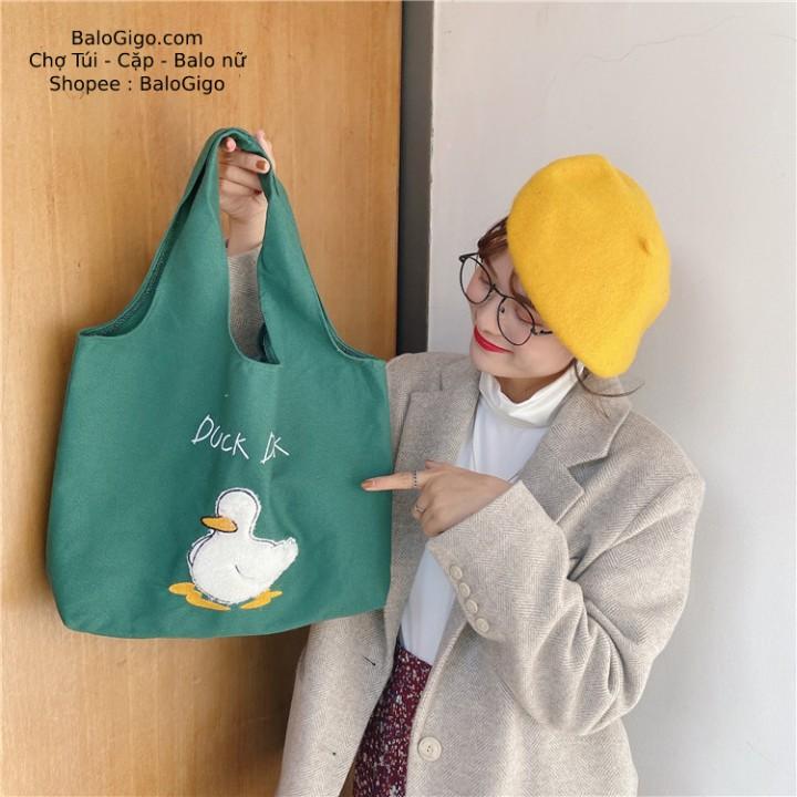 Túi tote vải canvas Duck dễ thương TT83 - BaloGigo