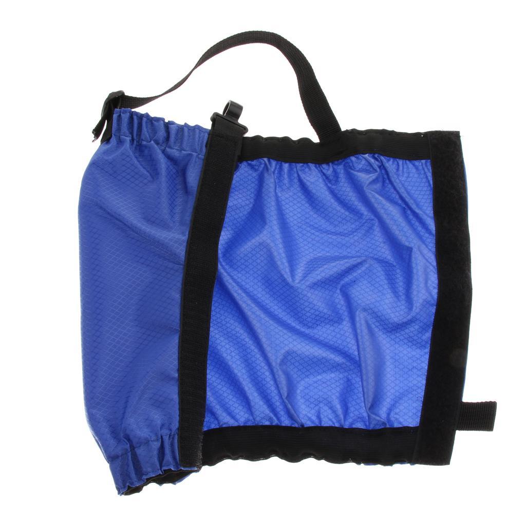 2x Outdoor Waterproof Ankle Walking Gaiters Boots Snow Leg Guard Black+Blue
