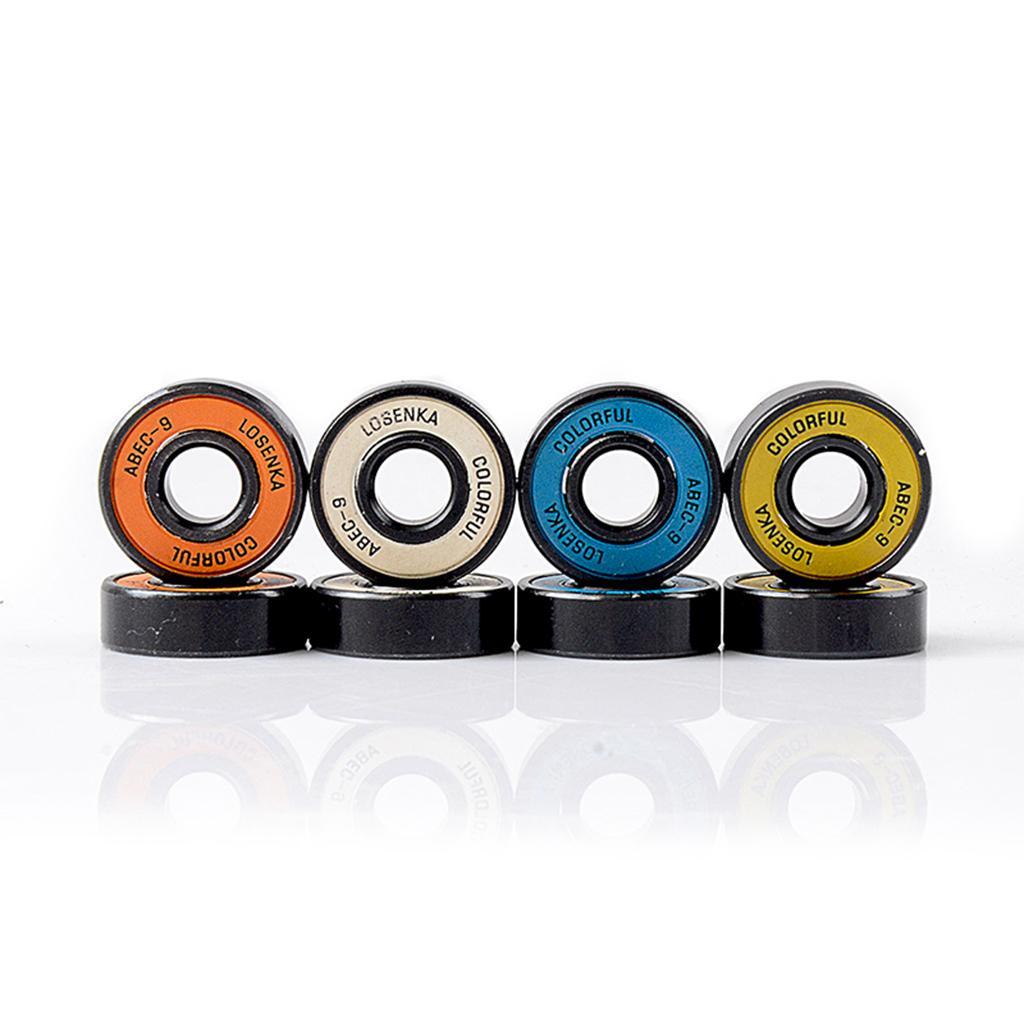 8 Packs 22mm Standard Steel Bearings for Skateboard/Scooter/Roller Skates