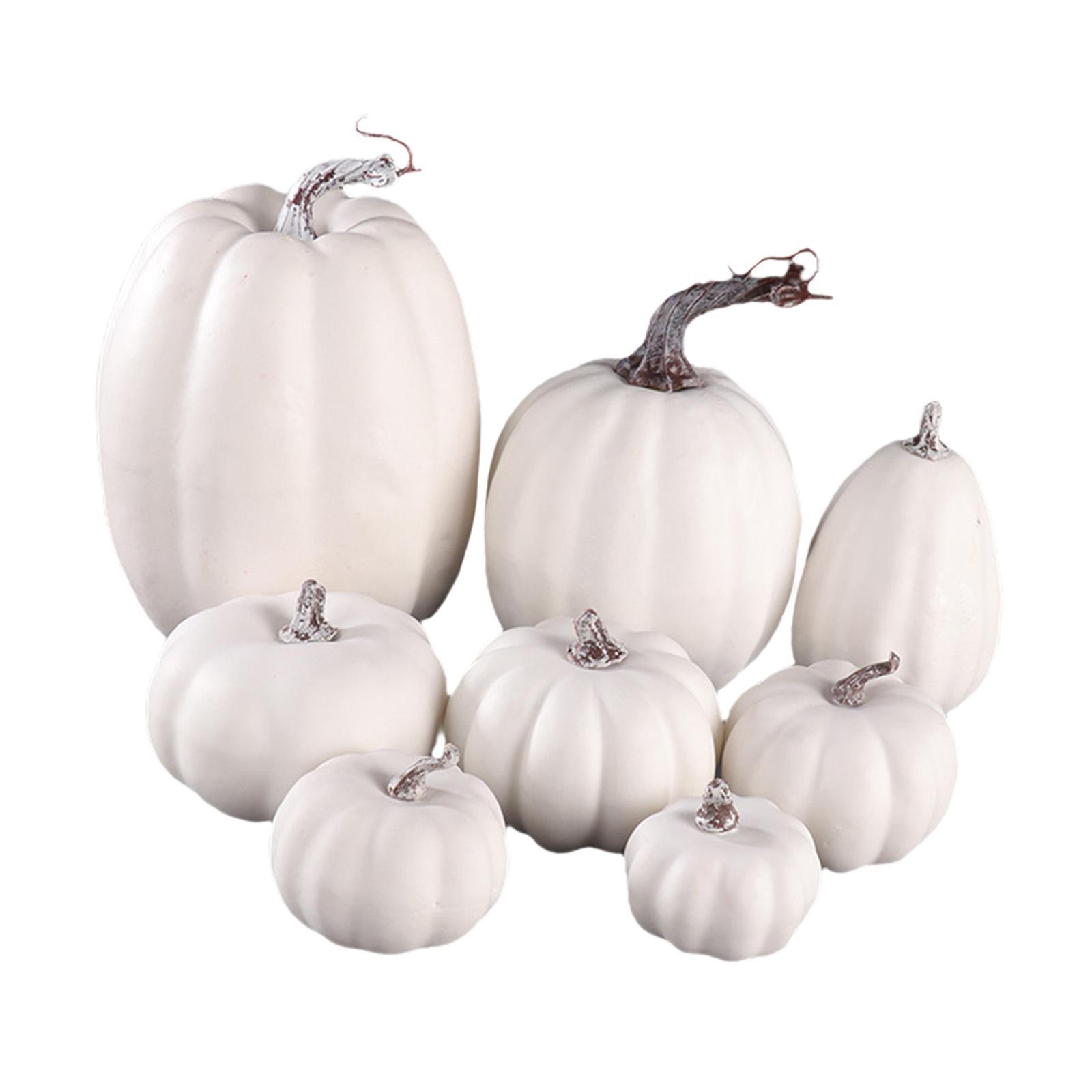 8Pcs Artificial Pumpkins Set Festive Party Supplies Durable for Home Kitchen