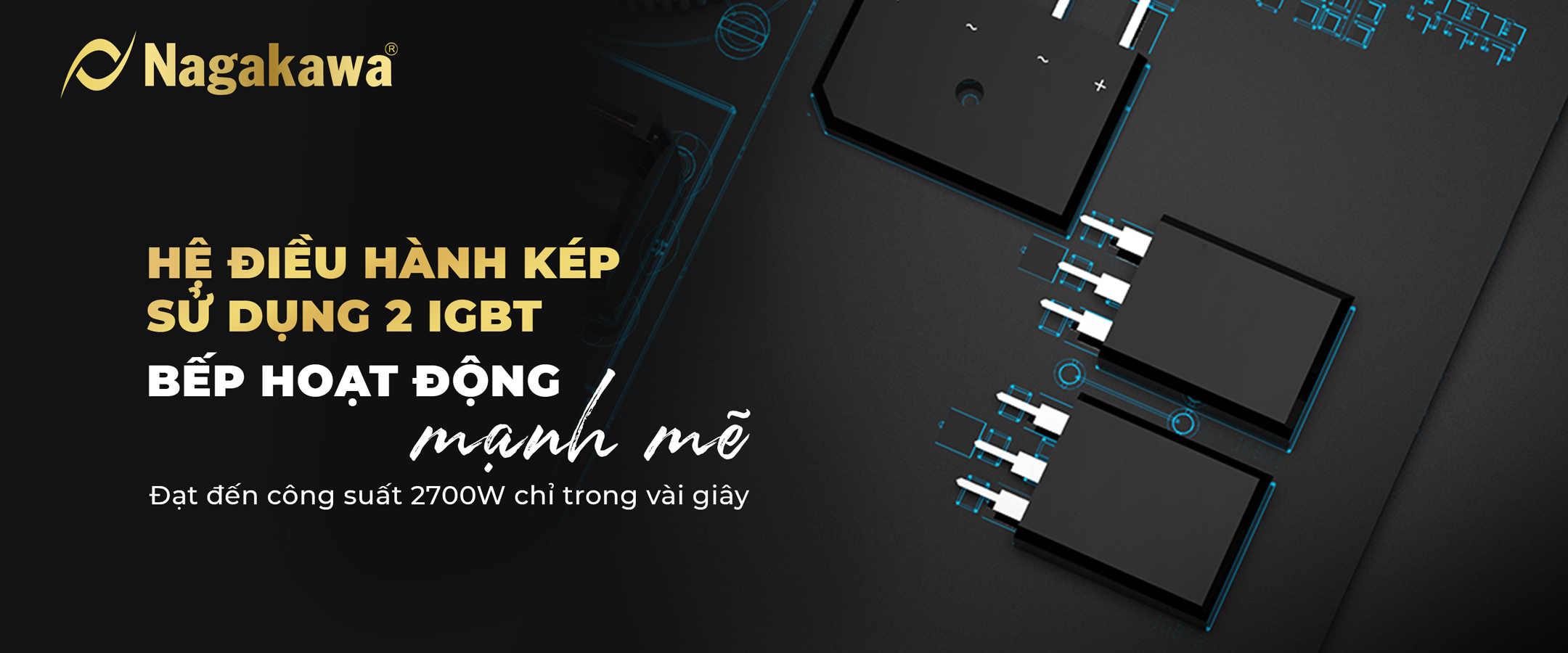 Miễn phí giao lắp toàn quốc - Bếp 3 lò điện từ Nagakawa UltraSlim NK3C06M - Made in Malaysia - Bảo hành 5 năm - Hàng chính hãng