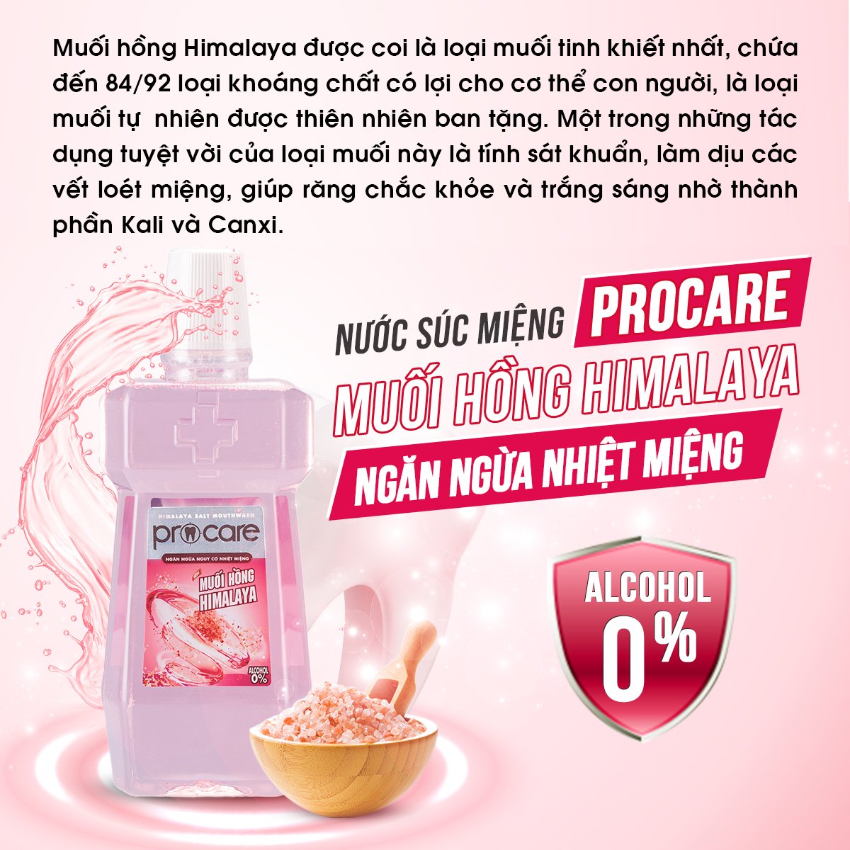 Nước súc miệng Procare muối hồng Himalaya (500ml)