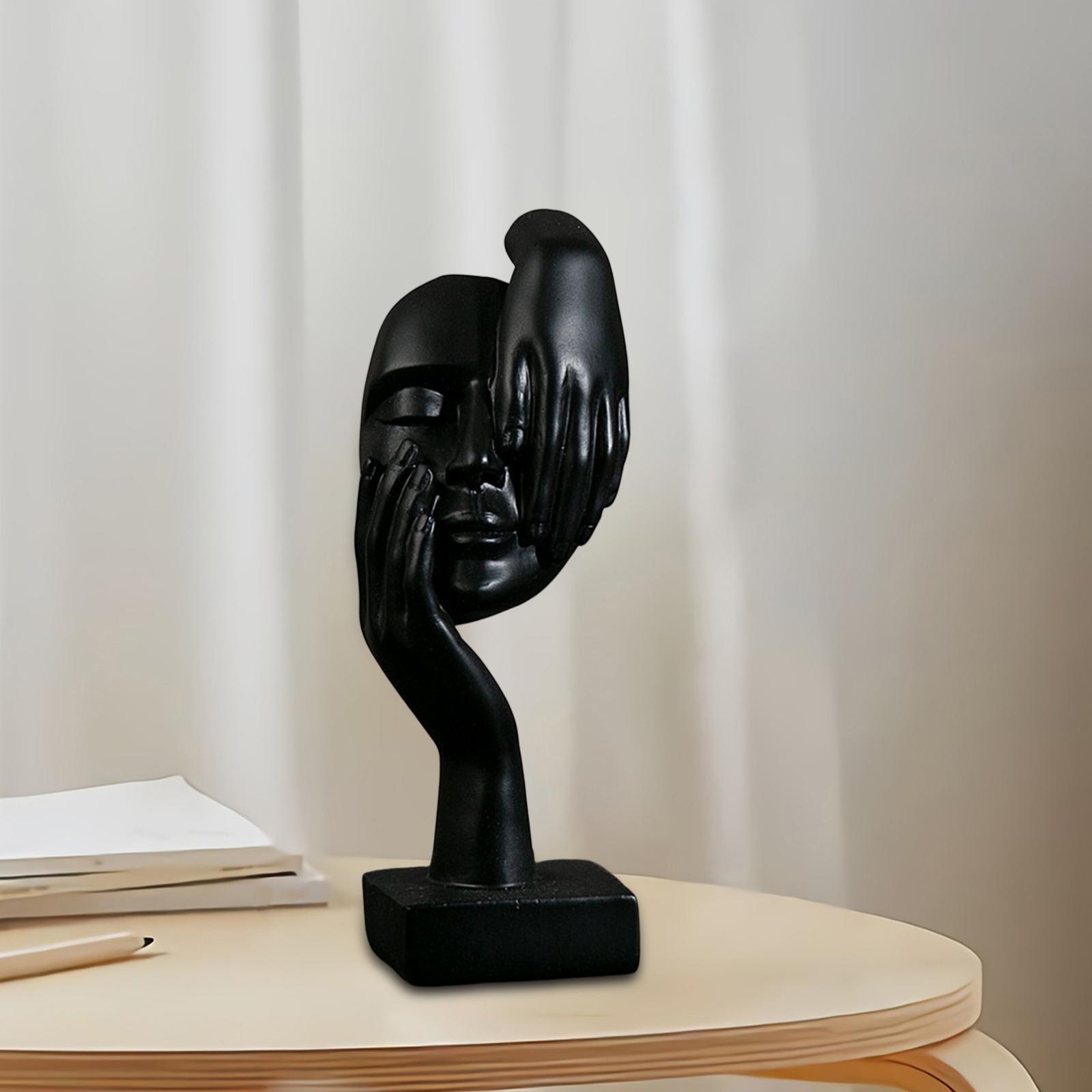 Creative Thinker Statue, Figurines Resin Ornament, Decoration Abstract Face Sculpture for Desktop Office Home Bookshelf Wedding Gift