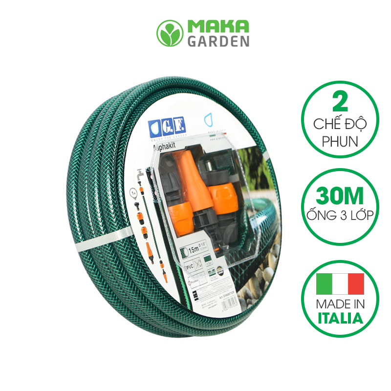 BỘ VÒI TƯỚI CÂY 15 MÉT ALPHA GF7028 HÀNG Ý