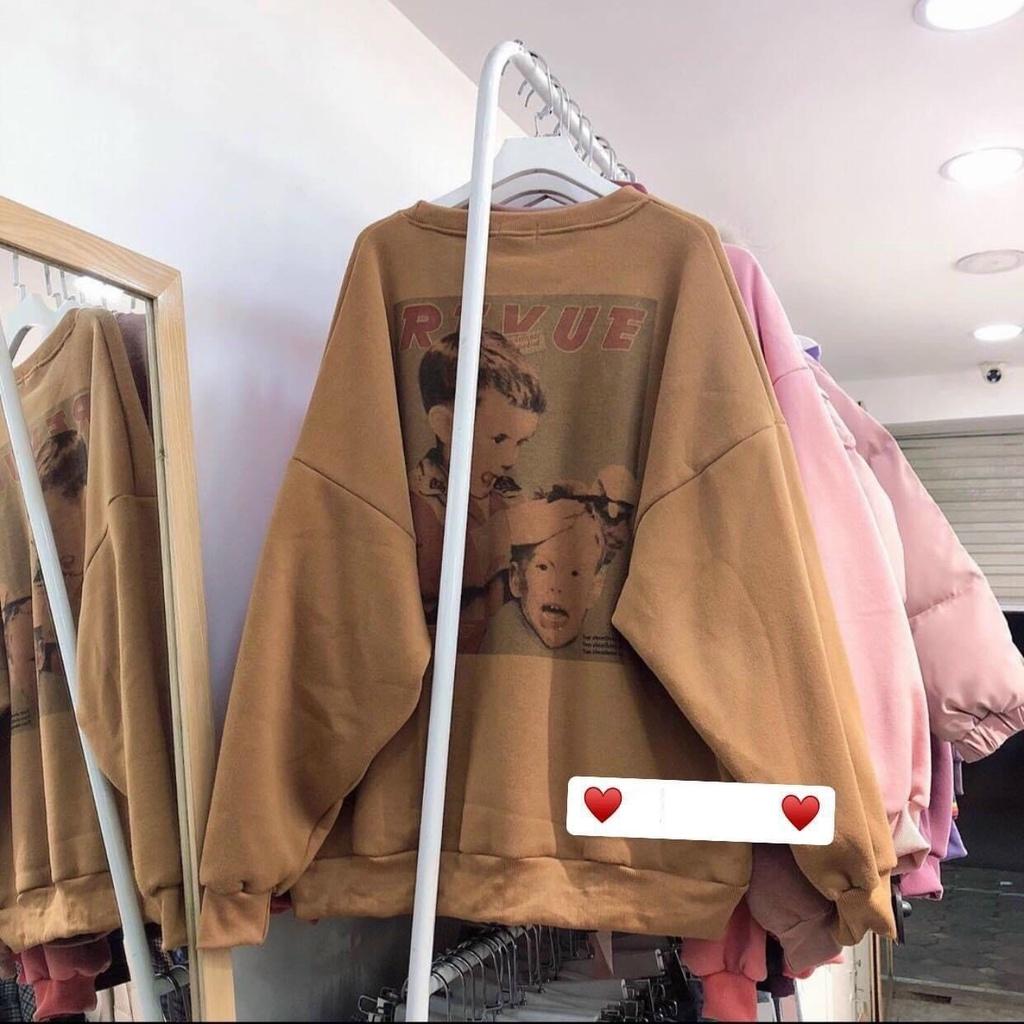 Áo sweater nữ in bé hớt tóc siêu dễ thương thun dày mịn thấm hút tốt phong cách năng động