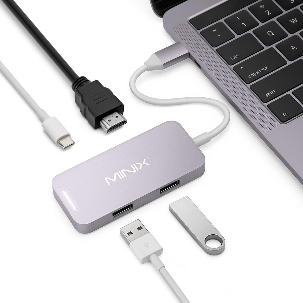 Bộ chuyển đổi MINIX NEO C Adapter USB-C to HDMI/Ethernet/USB 3.0x3/USB-C/Card Reader