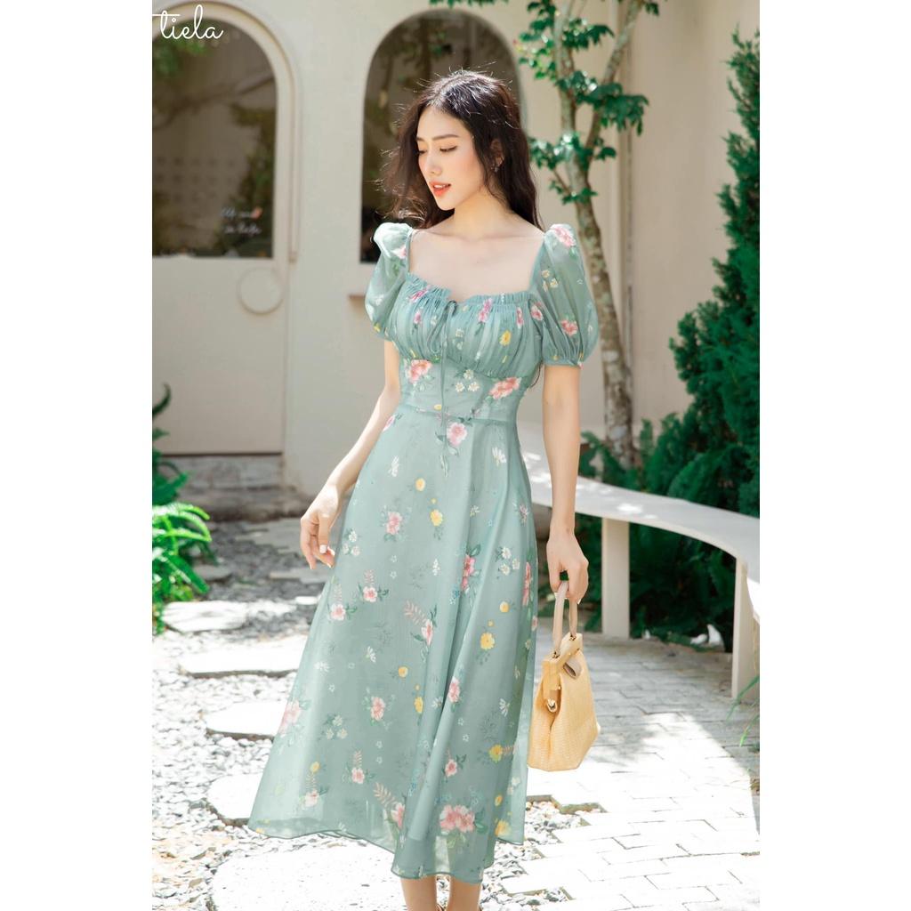 TIELA Đầm váy hoa nhún ngực-Coco Dress