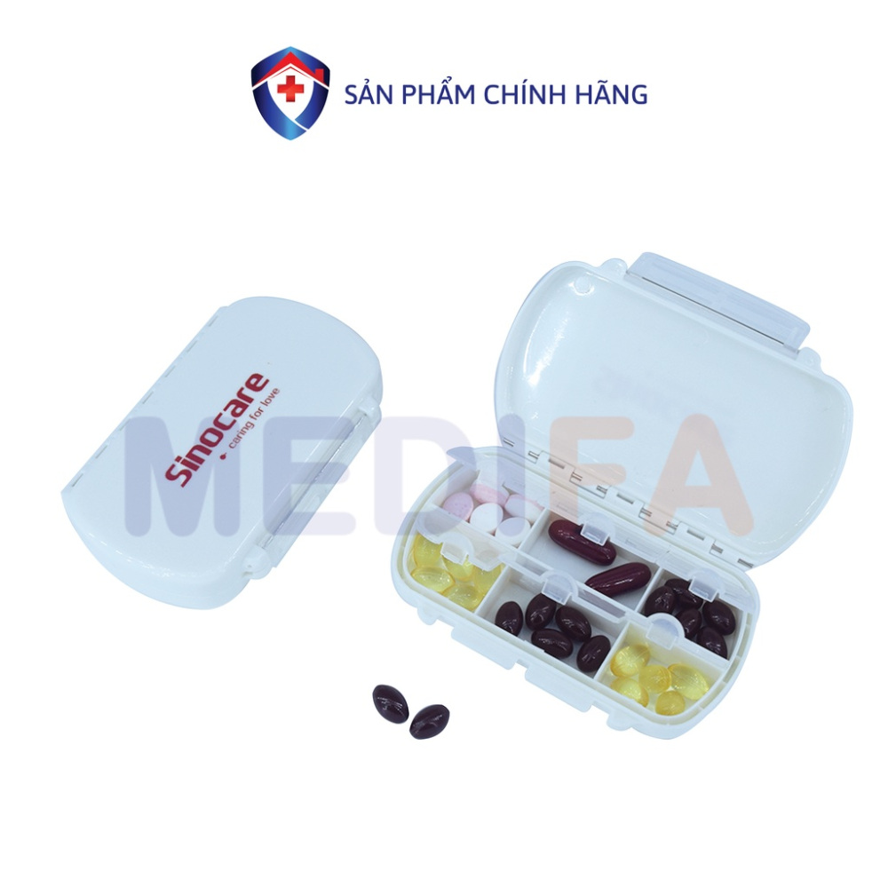 Hộp chia thuốc, tiện lợi 6 ngăn thiết kế thời trang