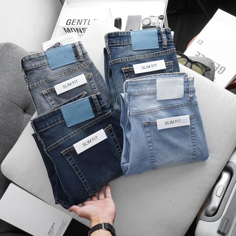 Quần Bò Nam Ống Ôm Côn Slimfit Màu Bụi Xuất Khẩu Jean co giãn xịn